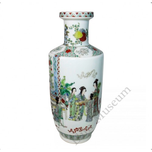 1031  A  Kang-Xi Famille Rose Enameled Vase 